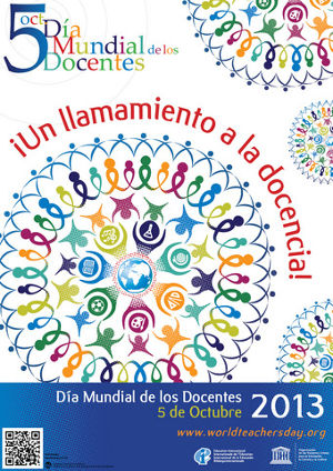Cartel oficial del Día Mundial de los Docentes