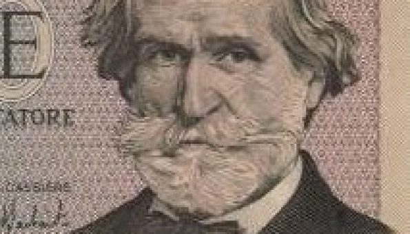 Billete de mil liras con Giuseppe Verdi (anverso)
